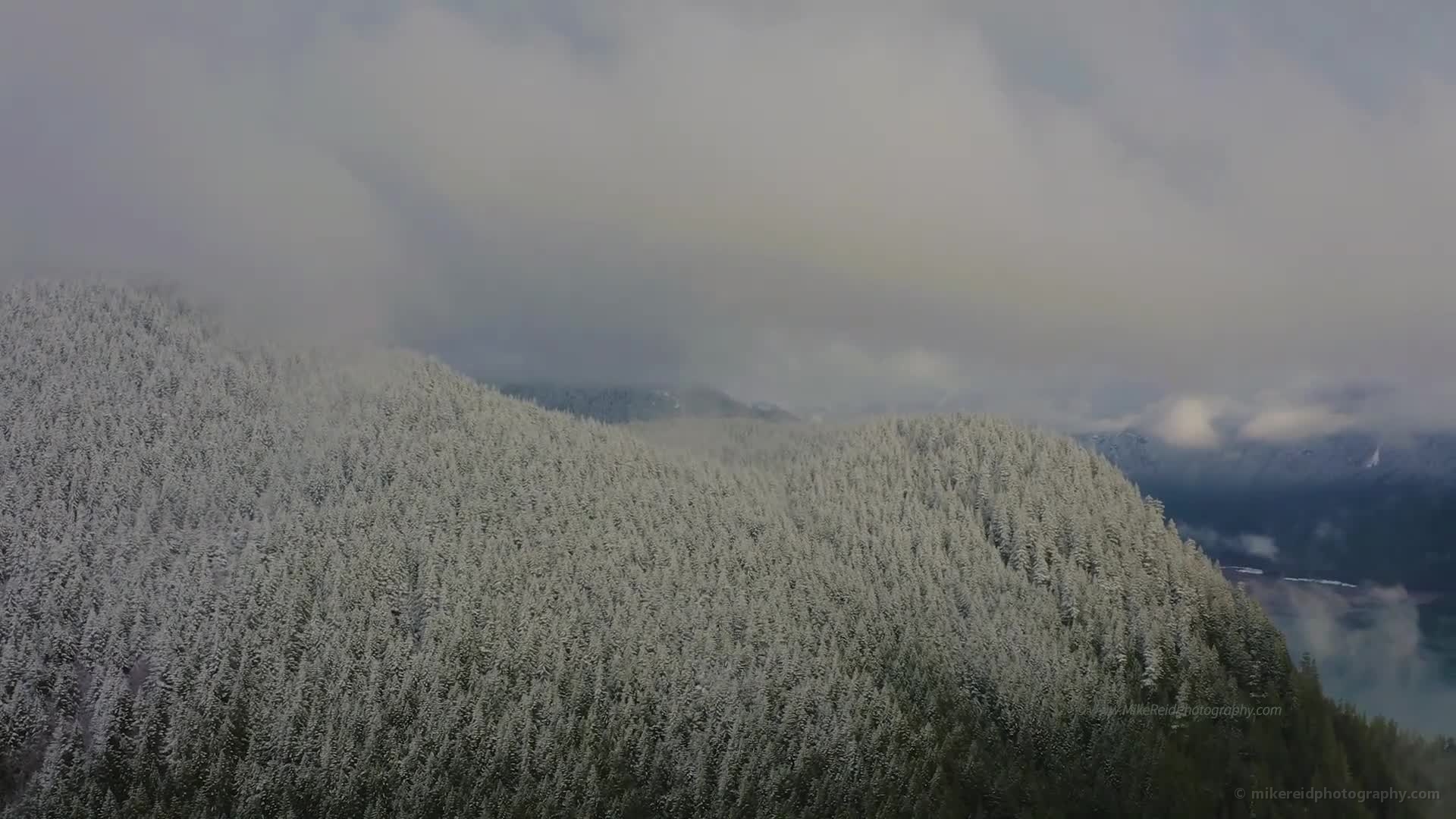 Baker Lake Up the Snow Line Drone Video
