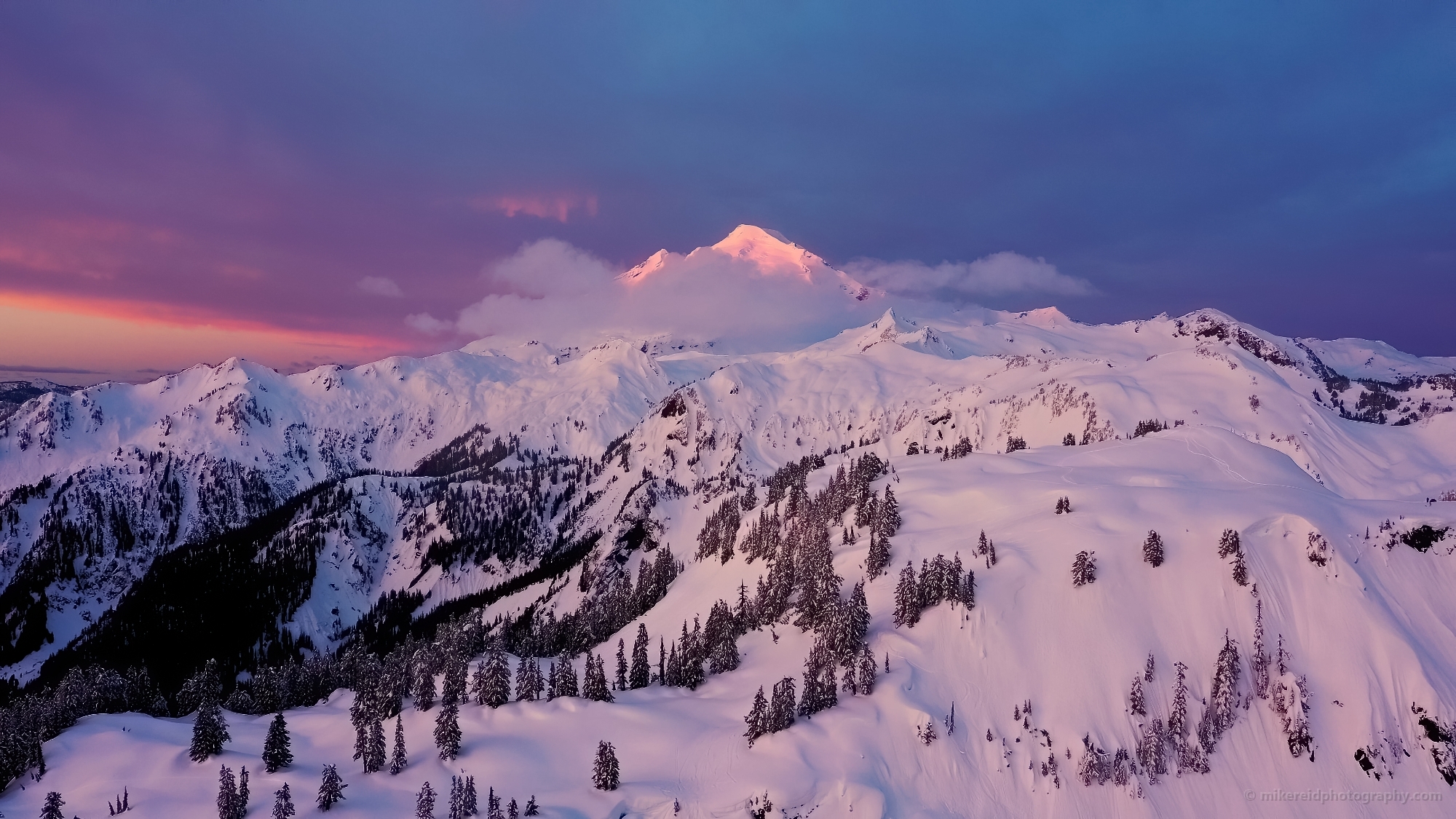 Northwest Aerial Photography Mount Baker Sunrise Over Artists Point.jpg