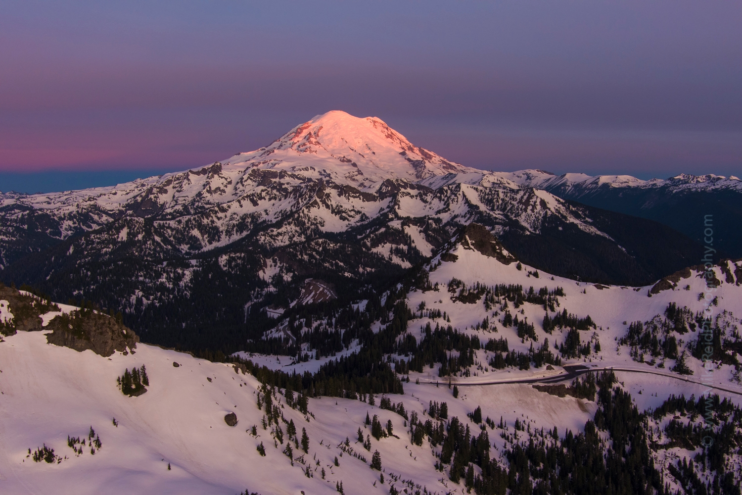 Northwest Aerial Photography Mount Rainier Sunrise