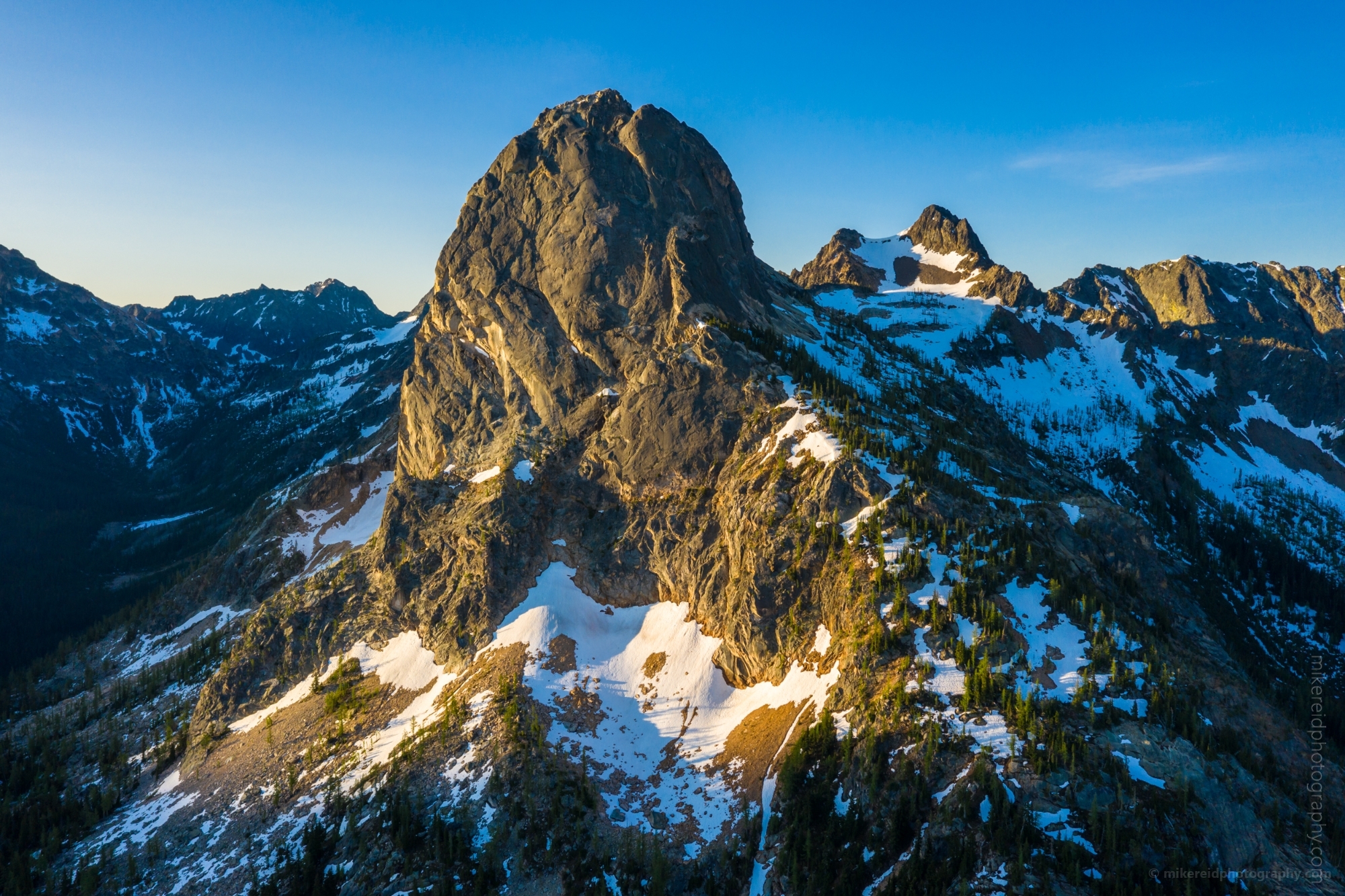 Northwest Aerial Photography North Cascades Liberty Bell Morning 