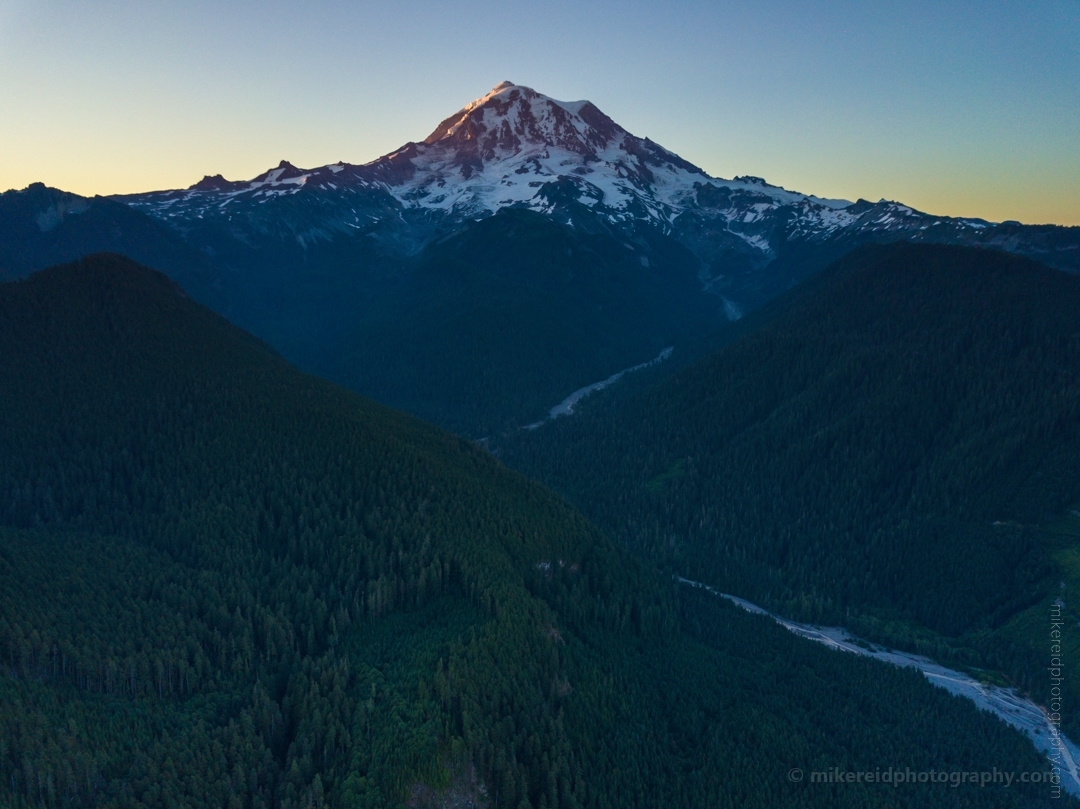 Northwest Aerial Photography Rainier Sunrise from Mowitch