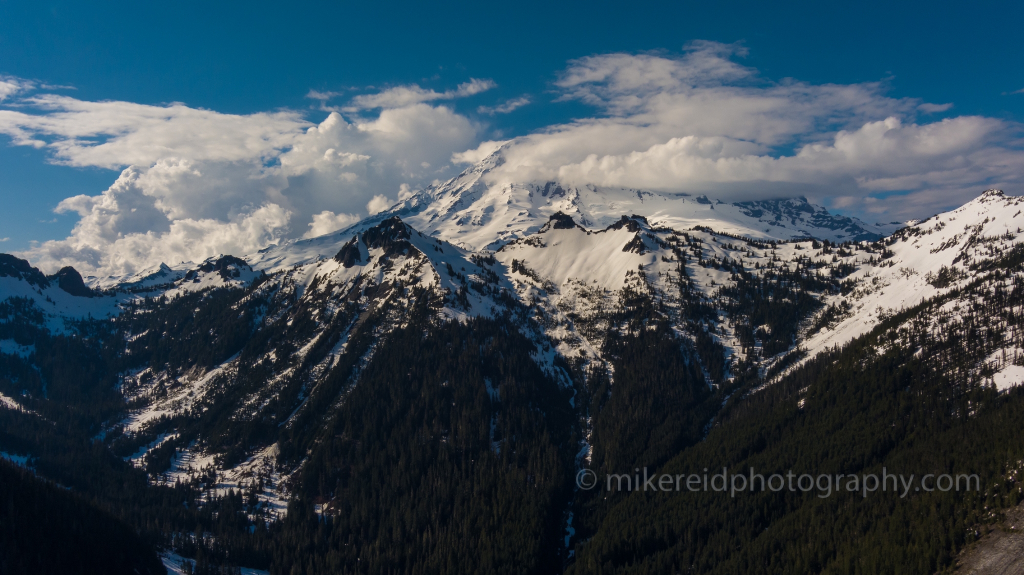 Over Mount Rainier Tatoosh Range Aerial Photography