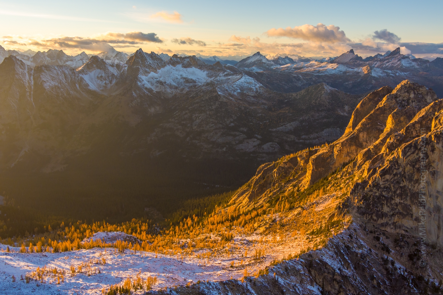 Over the Northwest North Cascades Aerial Larches