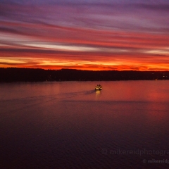 Aerial Sunset Ferry.jpg To order a print please email me at  Mike Reid Photography : seattle, sky view observatory, svo, zeiss lenses, columbia center, urban, sunrise, fog, sunset, puget sound, elliott bay, space needle, northwest, washington, rainier