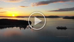 Northwest Aerial Photography Anacortes Ferry Dock Sunset.mp4