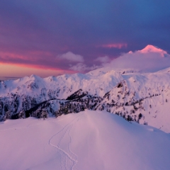 Northwest Aerial Photography Mount Baker Sunrise Alpenglow To order a print please email me at  Mike Reid Photography : drone photography, dji inspire, dji mavic pro 2, dji
