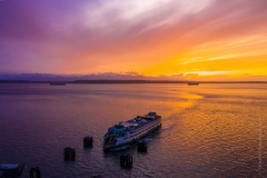 Over Edmonds Ferry Docking at Sunset.jpg