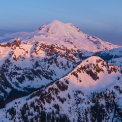 Over Mount Rainier Cowlitz Sunrise Light Aerial Photography.jpg