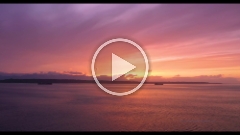 Over Puget Sound Container Ships Sailing at Sunset Drone Video.mp4