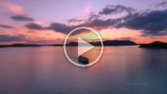 Over the San Juan Islands Anacortes Ferry Sunset Drone Video.mp4