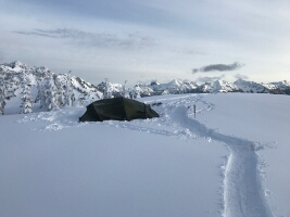 Artists Point Snowcamping Trail to Our Tent.JPG