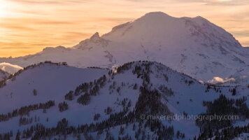 Mount Rainier Aerial Photography Crystal Mountain Ski Area Sunset Clouds Perspective Layers Mount Rainier Aerial Photography Crystal Mountain Ski Area Sunset Clouds Perspective Layers