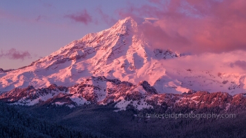 Mount Rainier Aerial Photography Tatoosh Range Alpenglow Clouds Mount Rainier Aerial Photography Tatoosh Range Alpenglow Clouds