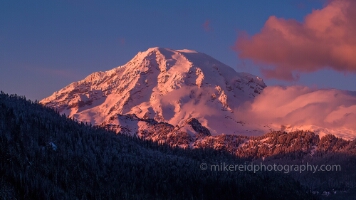 Mount Rainier Aerial Photography Tatoosh Range Edge Alpenglow Clouds Sunset Pinks Mount Rainier Aerial Photography Tatoosh Range Edge Alpenglow Clouds Sunset Pinks