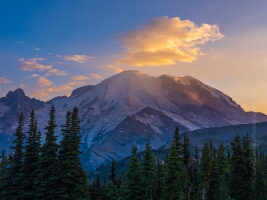 Mount Rainier Photography Sunlit Dusk Clouds.jpg