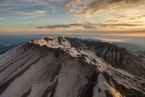 Aerial Mount St Helens Crater Edge Details