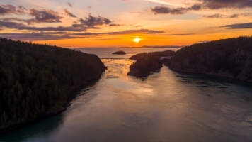 Over the Northwest Deception Pass Bridge Sunset Light.jpg