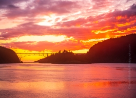 Deception Pass Photography Sunset Sun Pillar