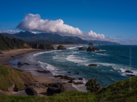 Cannon Beach Photography Clouds and Surf