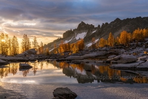 Enchantments Golden Sunrise Larches Reflection