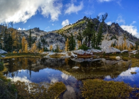 A Small Tarn Reflects the Stuart Range