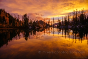 Alpine Lakes Sunrise Cloudscape Reflection