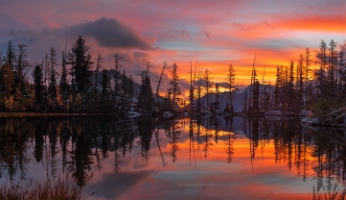 Alpine Lakes Sunrise Symmetry