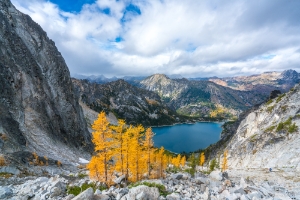 Enchantments Lake Colchuck Soft Light and Golden Larches