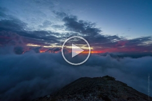 Mount Rainier Sunset Fremont Lookout Cloud Wave timelapse Video