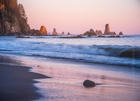 Washington Coast Third Beach Seastacks Sunset