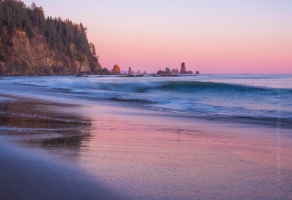 Washington Coast Third Beach Sunset Waves Cresting