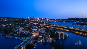Aerial Seattle Blue Hour Freeway Bridge Eastlake and Downtown 28mm Mavic 4 Pro.jpg default