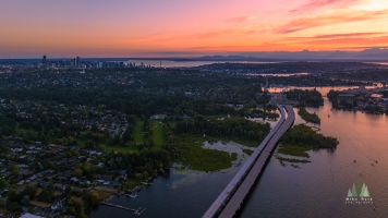 Aerial Seattle Sunset 520 Bridge and Madison Park.jpeg