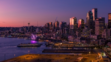 Aerial Seattle Sunset Skyline Blue Hour.jpg