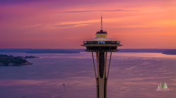 Aerial Seattle Sunset Space Needle Dusk.jpeg #seattle #dronephotography #dronevideo #aerial #aerialphotography #aerialvideo #northwest #washingtonstate #spaceneedle