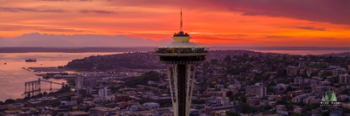 Aerial Seattle Sunset Space Needle Panorama.jpg #seattle #dronephotography #dronevideo #aerial #aerialphotography #aerialvideo #northwest #washingtonstate #spaceneedle