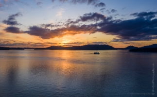 Over San Juan Islands Ferry Sunset Aerial Photography.jpg