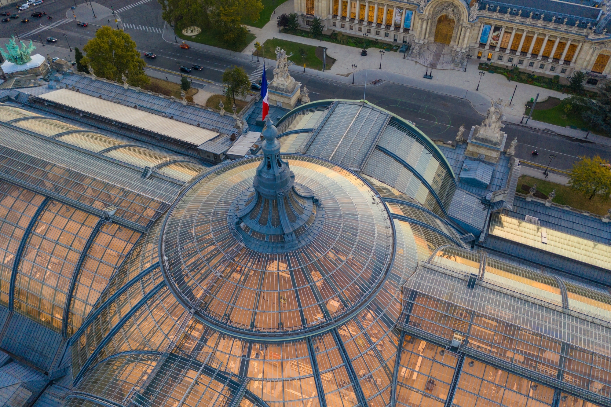 Over Paris Grand Palais Closeup DJI Mavic Pro 2 Drone 