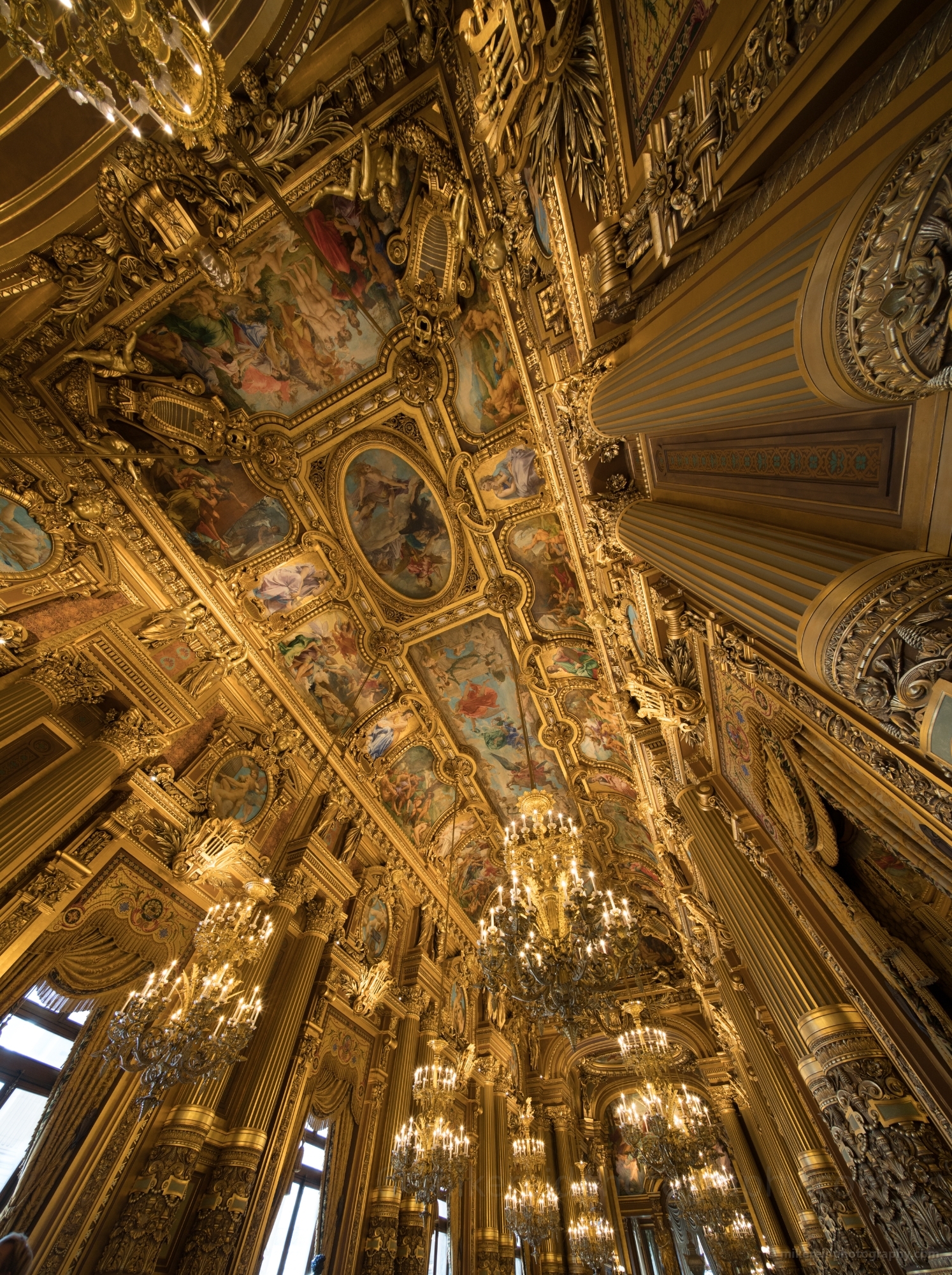 Palais Garnier Paris Opera House Interior Golden Ceiling Angle
