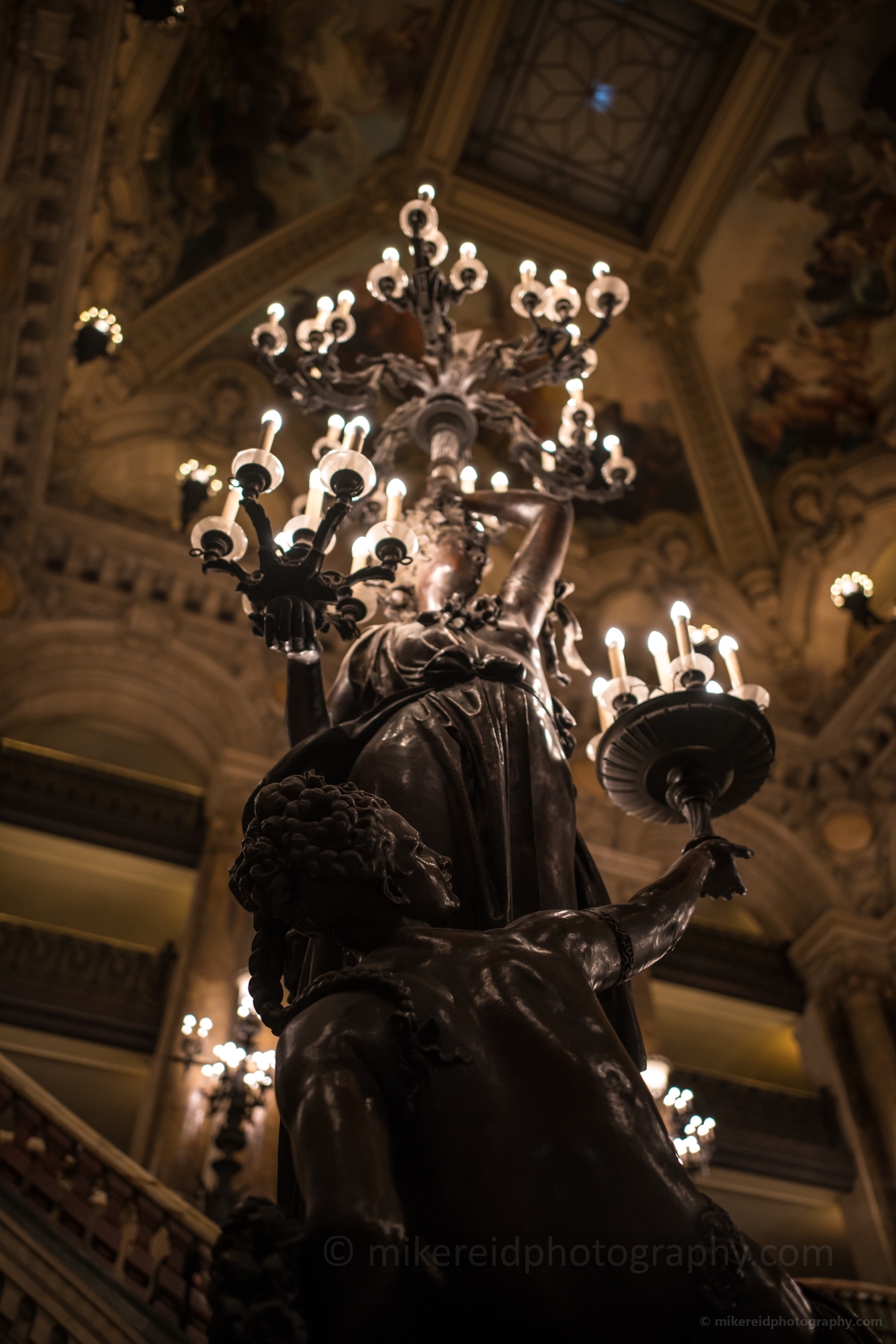 Palais Garnier Paris Opera House Interior Lights and Statues
