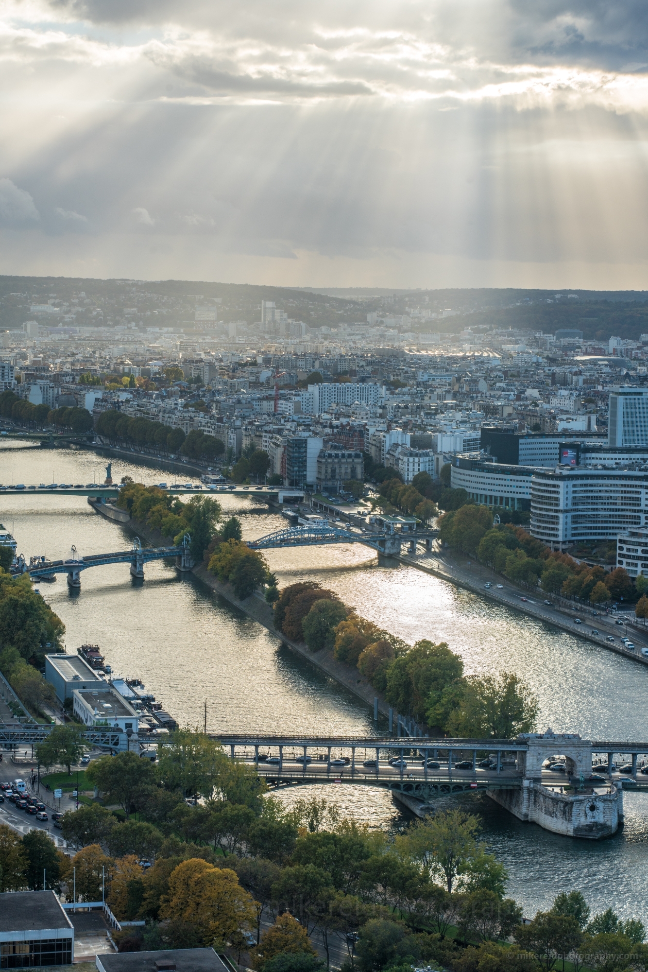 Paris Seine River Sunrays