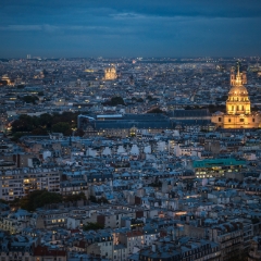 Army Museum Paris at Night from the Eiffel Tower.jpg To order a print please email me at  Mike Reid Photography : Paris, arc, rick steves, napoleon, eiffel, notre dame, gargoyle, louvre, versailles, army museum