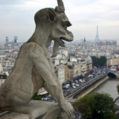 Gargoyle Notre Dame Watching.jpg  Many steps to this view atop Notre Dame in Paris To order a print please email me at  Mike Reid Photography : Paris, arc, rick steves, napoleon, eiffel, notre dame, gargoyle, louvre, versailles