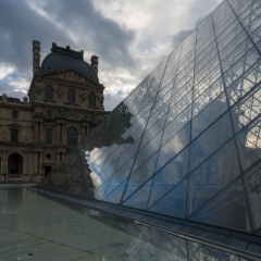 Louvre Pyramid Reflection.jpg To order a print please email me at  Mike Reid Photography : Paris, arc, rick steves, napoleon, eiffel, notre dame, gargoyle, louvre, versailles