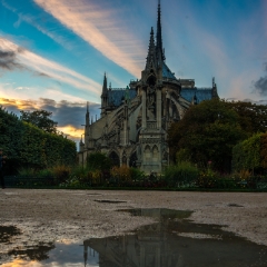 Notre Dame de Paris Sunset Skies Reflection Otus 28mm.jpg To order a print please email me at  Mike Reid Photography : Paris, arc, rick steves, napoleon, eiffel, notre dame, gargoyle, louvre, versailles, church