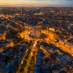 Over Paris Arc de Triomphe Night Lights DJI Mavic Pro 2.jpg