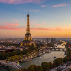 Over Paris Eiffel Tower Sunset Twinkle DJI Mavic Pro 2.jpg