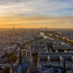 Over Paris Notre Dame and the Eiffel Tower at Sunset DJI Mavic Pro 2.jpg To order a print please email me at  Mike Reid Photography : Paris, arc, rick steves, napoleon, eiffel, notre dame, gargoyle, louvre, versailles