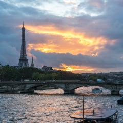 Seine Eiffel Tower Sunset Skies.jpg To order a print please email me at  Mike Reid Photography : Paris, arc, rick steves, napoleon, eiffel, notre dame, gargoyle, louvre, versailles