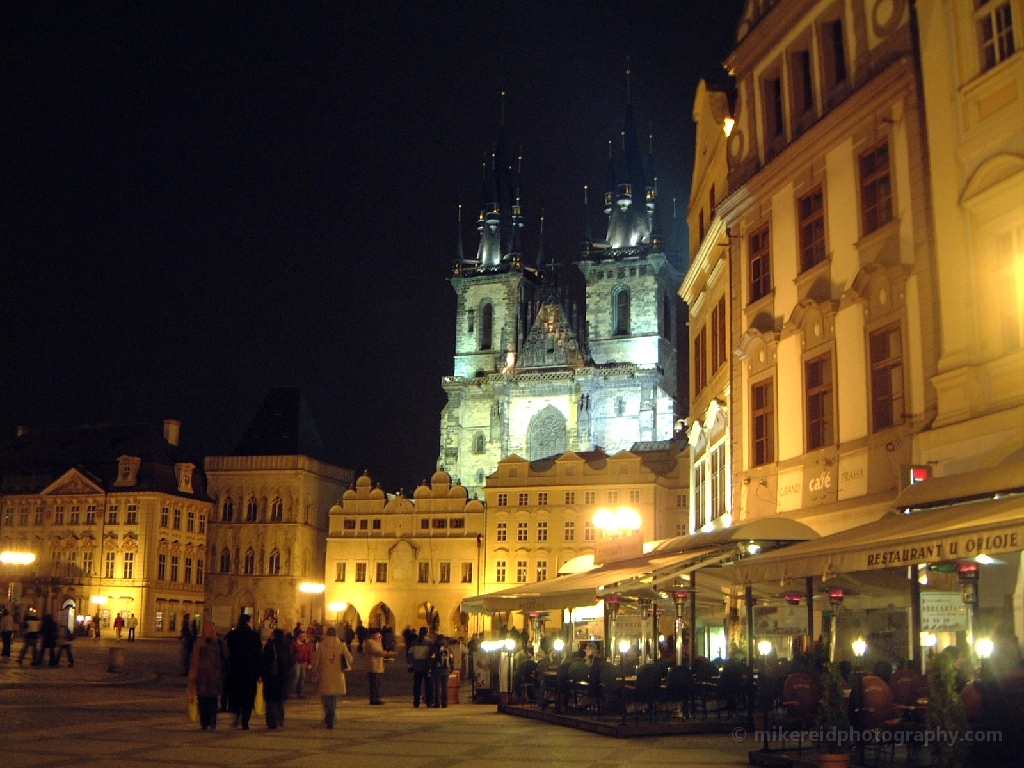 Night Tyns Church Prague